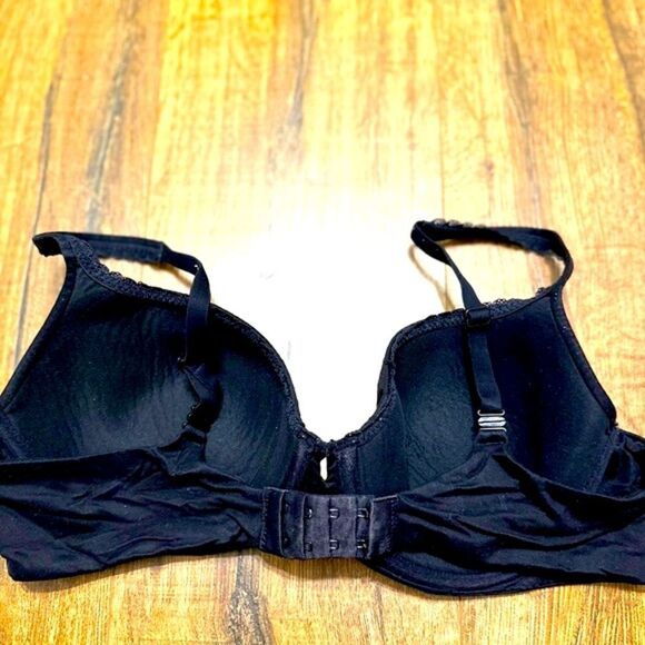 VS Black Picot Trim Body by Victoria Lined Demi/ Demi-Bustle Double Bra - Picture 5 of 5